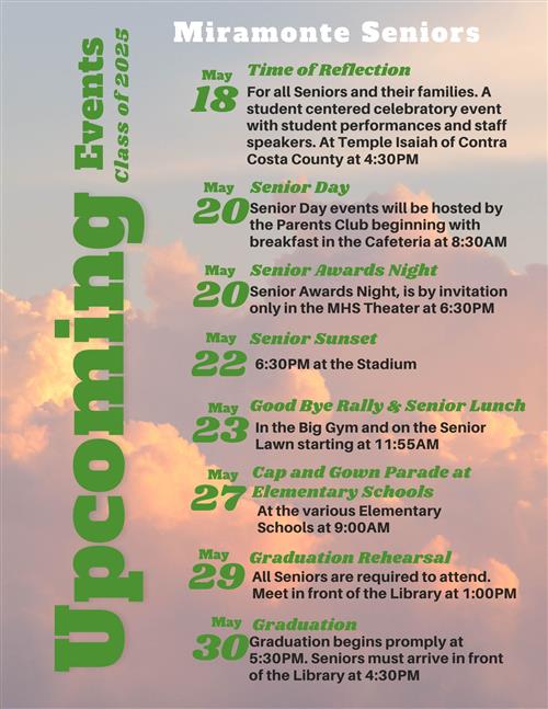 Class of 2025 Upcoming Events